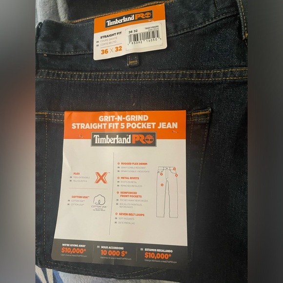 NEW MENS TIMBERLAND 36x32 PRO JEANS - Picture 7 of 15
